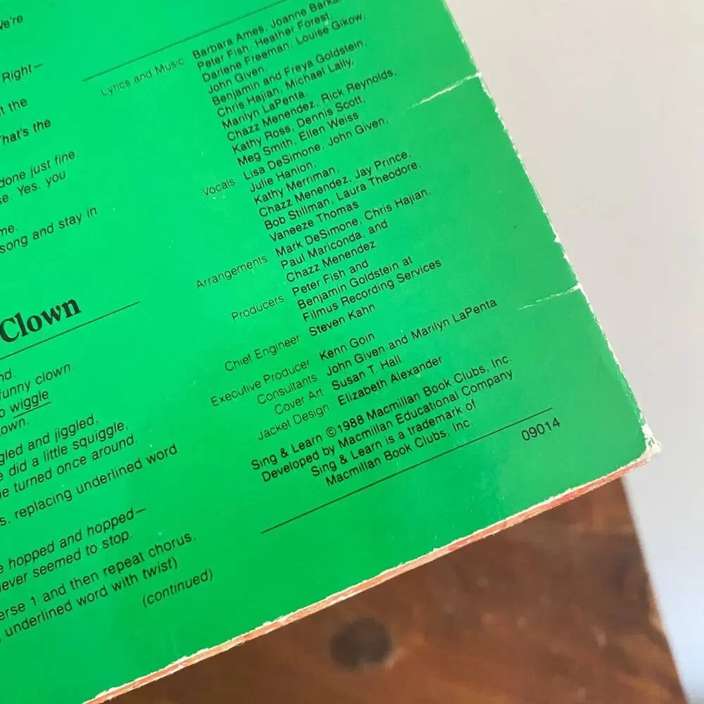 Vintage 1988 Movement Fitness Sing & Learn Vinyl Record